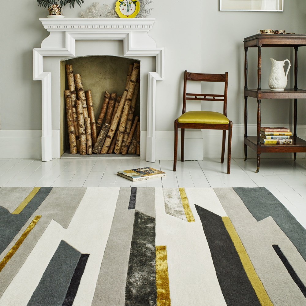 Matrix Rhombus MAX62 Rugs in Mustard